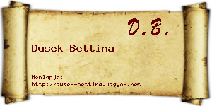 Dusek Bettina névjegykártya